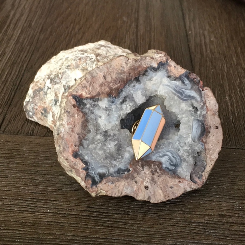 Blue Crystal Gem Enamel Pin